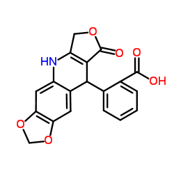 2-(8-Oxo-5,6,8,9-tetrahydro[1,3]dioxolo[4,5-g]furo[3,4-b]quinolin-9-yl)benzoic acid Structure