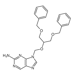 9-(((1,3-bis(benzyloxy)propan-2-yl)oxy)methyl)-9H-purin-2-amine结构式