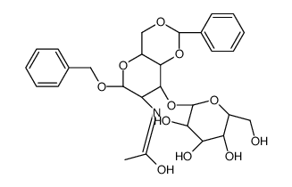 苄基2-乙酰氨基-2-脱氧-3-O-(β-D-吡喃半乳糖基)-4,6-亚苄基-α-D-半乳糖苷结构式