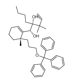 (1R,2R)-2-(1,1-dimethylallyl)-1-[(6S)-6-methyl-6-(3-trityloxypropyl)cyclohex-1-enyl]hexane-1,2-diol结构式