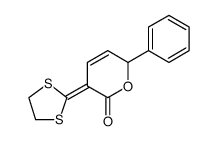 2H-Pyran-2-one, 3-(1,3-dithiolan-2-ylidene)-3,6-dihydro-6-phenyl结构式