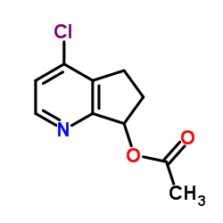 4-氯-6,7-二氢-5H-环戊并[b]吡啶-7-基乙酸酯结构式