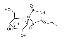 3-β-D-glucopyranosyl-5-propylidene-imidazolidine-2,4-dione Structure