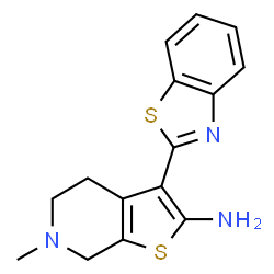 3-(1,3-苯并噻唑-2-基)-6-甲基-4,5,6,7-四氢噻吩并[2,3-c]吡啶-2-胺结构式