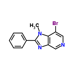 7-溴-1-甲基-2-苯基-1H-咪唑并[4,5-c]吡啶结构式