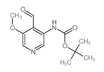 4-甲酰基-5-甲氧基吡啶-3-氨基甲酸叔丁酯结构式