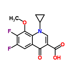 1-环丙基-6,7-二氟-1,4-二氢-8-甲氧基-4-氧代-3-喹啉羧酸结构式