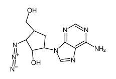 (1S,2R,3S,5R)-5-(6-aminopurin-9-yl)-2-azido-3-(hydroxymethyl)cyclopentan-1-ol Structure