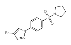 4-溴-1-(4-吡咯烷o磺酰基苯基)吡唑结构式
