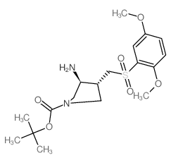 (3R,4R)-3-氨基-4-((2,5-二甲氧基苯基磺酰基)甲基)吡咯烷-1-羧酸叔丁酯结构式