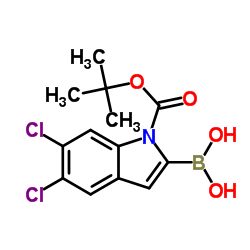 1-Boc-5,6-二氯-1H-吲哚-2-硼酸结构式