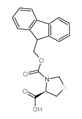 (R)-3-(((9H-芴-9-基)甲氧基)羰基)噻唑烷-4-羧酸结构式