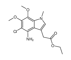 (4-Amino-5-chloro-6,7-dimethoxy-1-methyl-1H-indol-3-yl)-acetic acid ethyl ester Structure