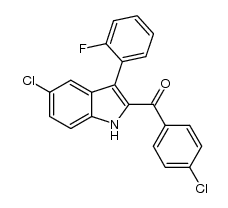 [5-chloro-3-(2-fluorophenyl)-1H-2-indolyl](4-chlorophenyl)methanone结构式