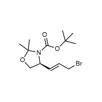 (4S)-4-[((E)-3--3-溴丙-1-烯基]-2,2-二甲基-噁唑烷-3-羧酸叔丁酯结构式
