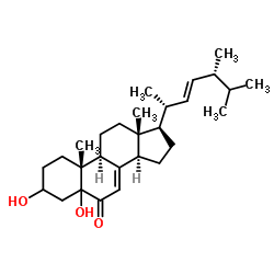 (22E)-3,5-Dihydroxyergosta-7,22-dien-6-one structure