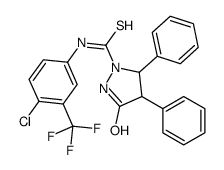 N-[4-chloro-3-(trifluoromethyl)phenyl]-3-oxo-4,5-diphenylpyrazolidine-1-carbothioamide结构式