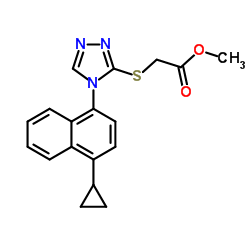 2-[[4-(4-环丙基萘-1-基)-4H-1,2,4-三唑-3-基]硫基]乙酸甲酯结构式