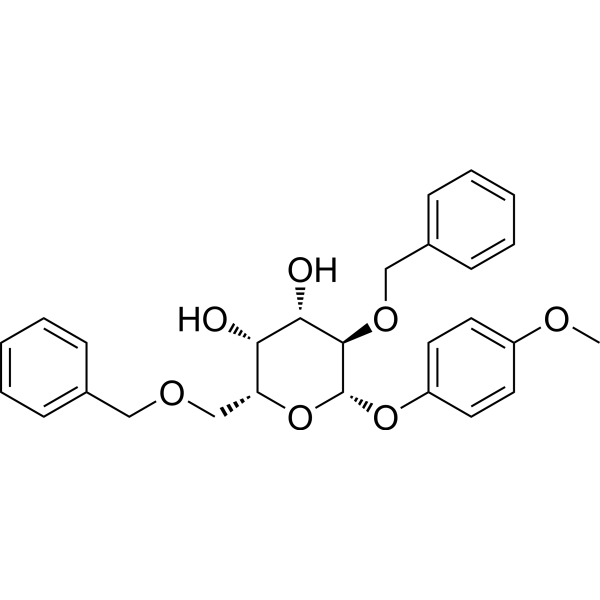 4-甲氧苯基2,6-二-O-苄基-β-D-吡喃半乳糖苷结构式