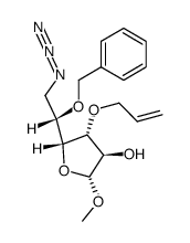 methyl 3-O-allyl-6-azido-5-O-benzyl-6-deoxy-β-L-idofuranoside结构式