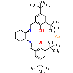 (R,R)-(-)-N,N'-双(3,5-二-叔丁基亚水杨基)-1,2-环己二胺钴(II)结构式