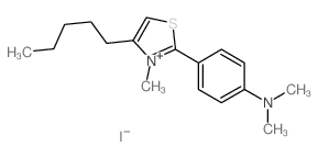 Thiazolium, 2-[4-(dimethylamino)phenyl]-3-methyl-4-pentyl-, iodide Structure