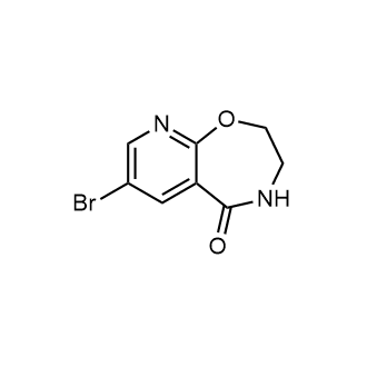 7-溴-3,4-二氢吡啶并[3,2-f][1,4]氧氮杂-5(2H)-酮结构式