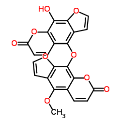 9-羟基-4-[(4-甲氧基-7-氧代-7H-呋喃并[3,2-G][1]苯并吡喃-9-基)氧基]-7H-呋喃并[3,2-G][1]苯并吡喃-7-酮结构式