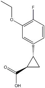 (1R,2R)-rel-2-(3-乙氧基-4-氟苯基)环丙烷-1-羧酸结构式