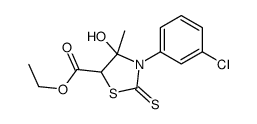 ethyl 3-(3-chlorophenyl)-4-hydroxy-4-methyl-2-sulfanylidene-1,3-thiazolidine-5-carboxylate Structure