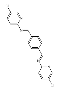 N-(5-chloropyridin-2-yl)-1-[4-[(5-chloropyridin-2-yl)iminomethyl]phenyl]methanimine结构式