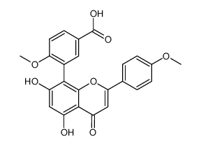 3-[5,7-dihydroxy-2-(4-methoxyphenyl)-4-oxo-4H-chromen-8-yl]-4-methoxybenzoic acid结构式