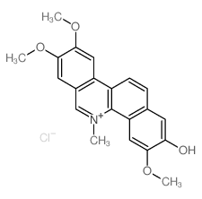 Benzo[c]phenanthridinium, 2-hydroxy-3,8,9-trimethoxy-5-methyl-, chloride (9CI) (MF1)结构式