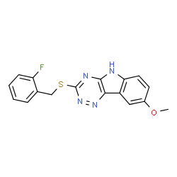 2H-1,2,4-Triazino[5,6-b]indole,3-[[(2-fluorophenyl)methyl]thio]-8-methoxy-(9CI) Structure