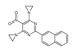 4,6-bis(aziridin-1-yl)-2-naphthalen-2-yl-5-nitropyrimidine结构式