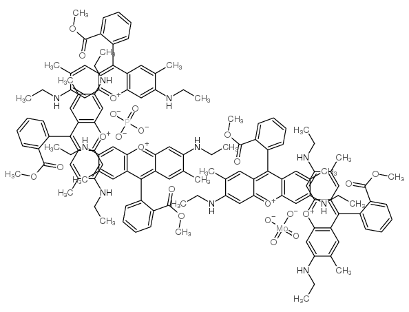 Xanthylium, 3,6-bis(ethylamino)-9-[2-(methoxycarbonyl)phenyl]-2,7-dimethyl-, molybdatephosphate Structure