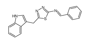 N-[5-(1H-indol-3-ylmethyl)-1,3,4-thiadiazol-2-yl]-1-phenylmethanimine Structure