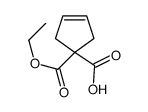 1-(乙氧羰基)-3-环戊烯-1-甲酸结构式