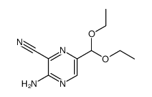 2-amino-3-cyano-5-formylpyrazine diethylacetal结构式