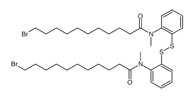 N,N'-(disulfanediylbis(2,1-phenylene))bis(11-bromo-N-methylundecanamide)结构式