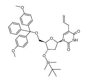 5-allyl-3'-O-tert-butyldimethylsilyl-2'-deoxy-5'-O-(4,4'-dimethoxytrityl)uridine Structure