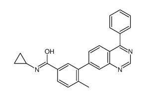 N-cyclopropyl-4-methyl-3-(4-phenylquinazolin-7-yl)benzamide结构式