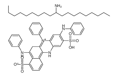 hydrogen 7-phenyl-5,9-bis(phenylamino)-4,10-disulphonatobenzo[a]phenazinium, compound with nonadecan-10-amine (1:1)结构式