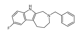 2-benzyl-7-fluoro-3,4,5,10-tetrahydro-1H-azepino[3,4-b]indole结构式