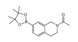 2-乙酰基-7-(4,4,5,5-四甲基-1,3,2-二噁硼烷-2-基)-1,2,3,4-四氢异喹啉结构式