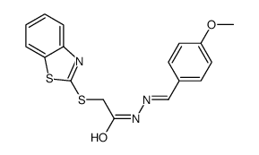 2-(1,3-benzothiazol-2-ylsulfanyl)-N-[(E)-(4-methoxyphenyl)methylideneamino]acetamide Structure