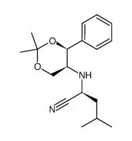 (2S)-(+)-2-((4S,5S)-(2,2-Dimethyl-4-phenyl-1,3-dioxan-5-yl)amino)-4-methylvaleronitril Structure