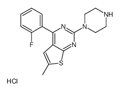 4-(2-fluorophenyl)-6-methyl-2-piperazin-1-ylthieno[2,3-d]pyrimidine,hydrochloride Structure