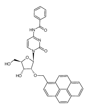 2'-O-(pyren-1-ylmethyl)-N-benzoyl-cytidine结构式