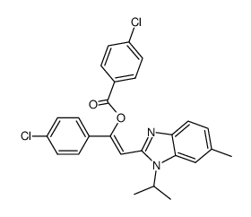 1-(4-chlorophenyl)-2-(1-isopropyl-6-methyl-1H-benzo[d]imidazol-2-yl)vinyl 4-chlorobenzoate结构式